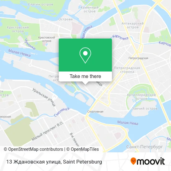 13 Ждановская улица map