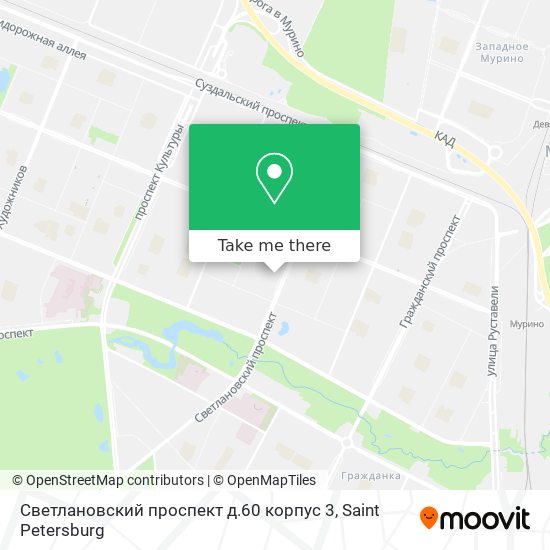 Светлановский проспект д.60 корпус 3 map