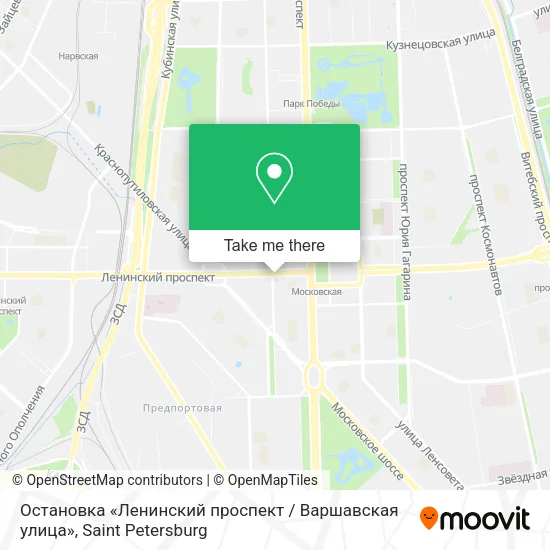 Остановка «Ленинский проспект / Варшавская улица» map