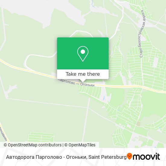 Автодорога Парголово - Огоньки map