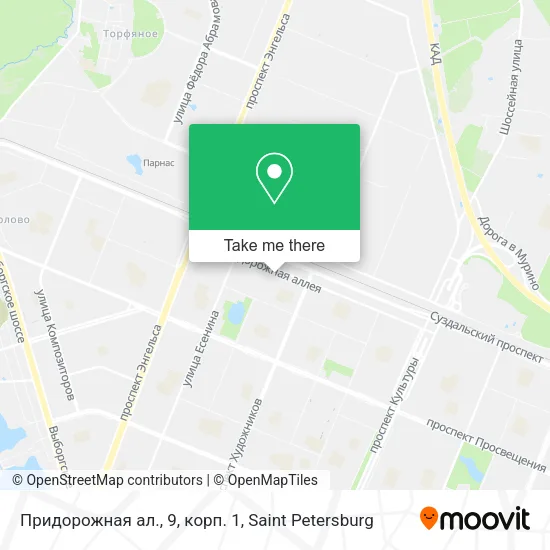 Придорожная ал., 9, корп. 1 map