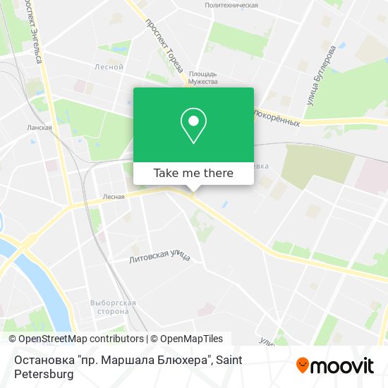 Остановка "пр. Маршала Блюхера" map