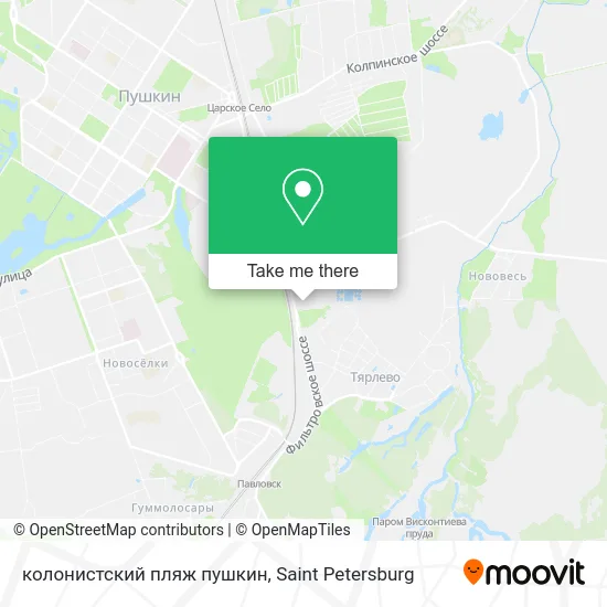 колонистский пляж пушкин map