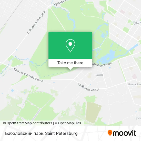 Баболовский парк map