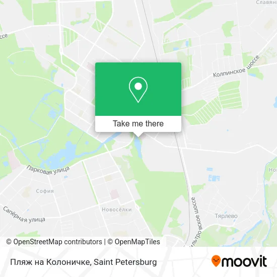 Пляж на Колоничке map