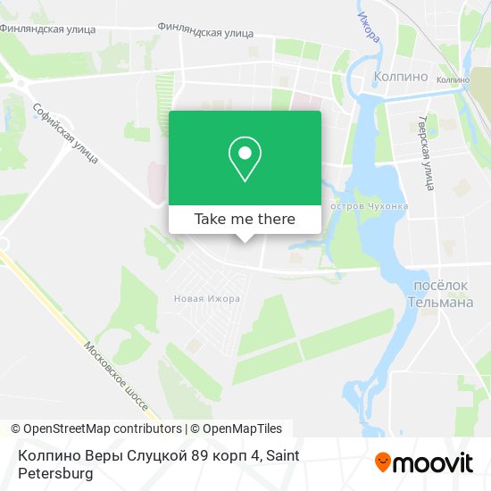 Колпино Веры Слуцкой 89 корп 4 map