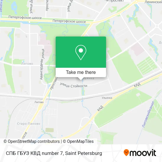 СПБ ГБУЗ КВД number 7 map