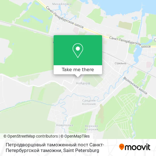 Петродворцовый таможенный пост Санкт-Петербургской таможни map