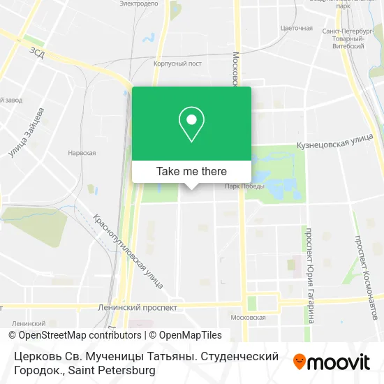 Церковь Св. Мученицы Татьяны. Студенческий Городок. map