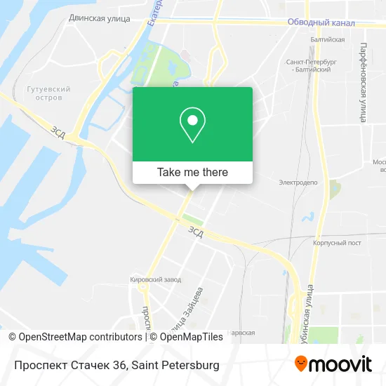 Проспект Стачек 36 map