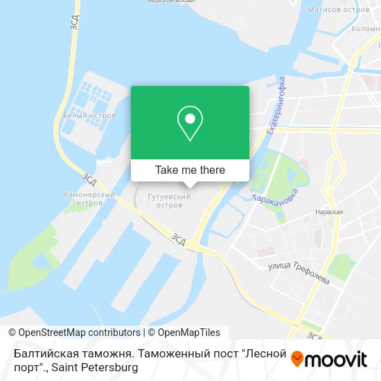 Балтийская таможня. Таможенный пост "Лесной порт". map