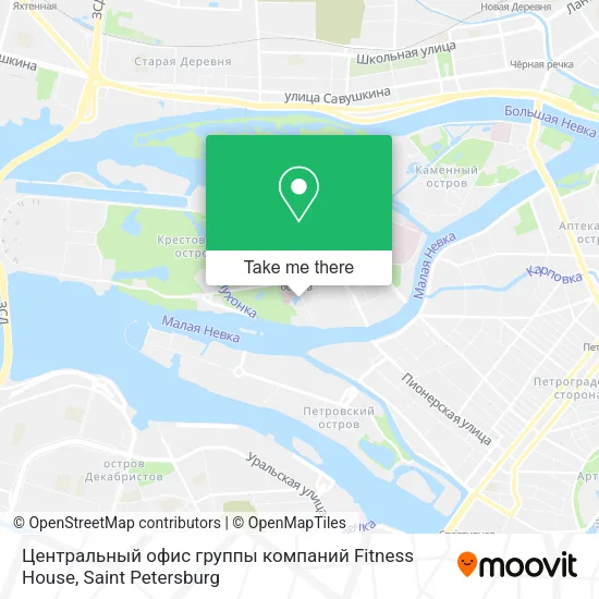 Центральный офис группы компаний Fitness House map