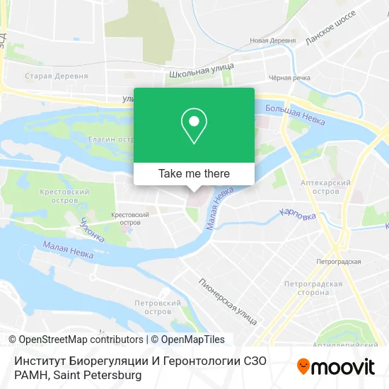 Институт Биорегуляции И Геронтологии СЗО РАМН map