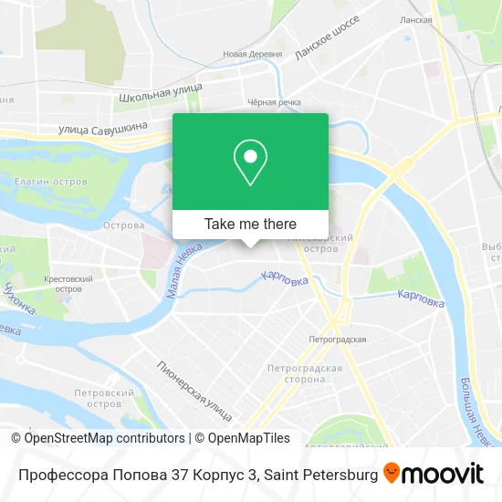 Профессора Попова 37 Корпус 3 map