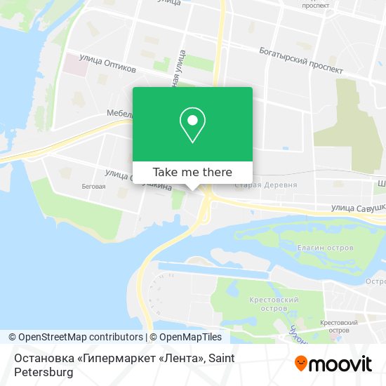 Остановка «Гипермаркет «Лента» map