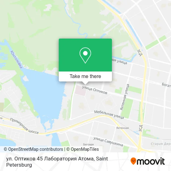 ул. Оптиков 45 Лаборатория Атома map
