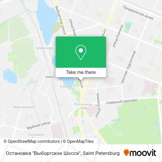 Остановка "Выборгское Шоссе" map