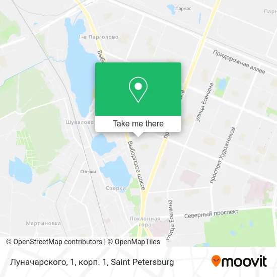 Луначарского, 1, корп. 1 map