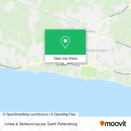пляж в Зеленогорске map