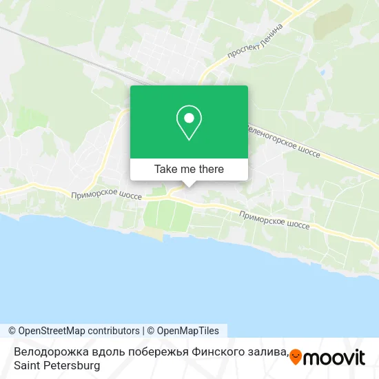 Велодорожка вдоль побережья Финского залива map