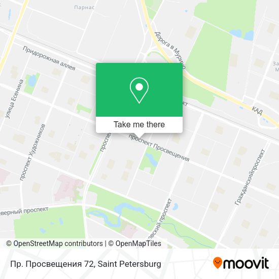 Пр. Просвещения 72 map