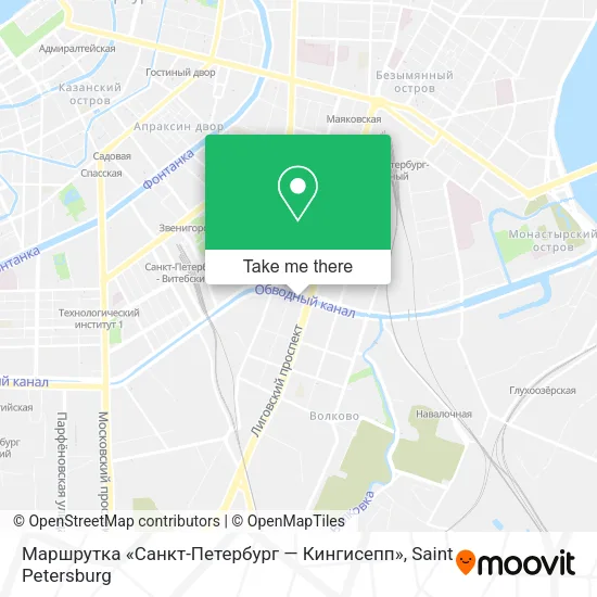 Маршрутка «Санкт-Петербург — Кингисепп» map