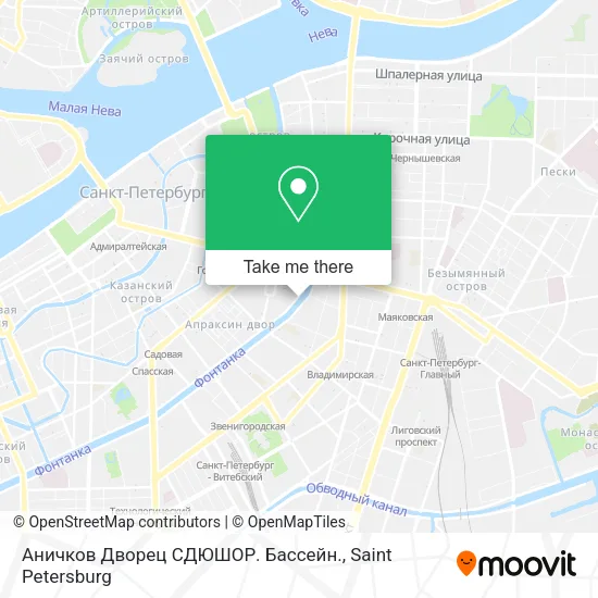 Аничков Дворец СДЮШОР. Бассейн. map