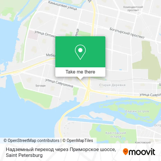 Надземный переход через Приморское шоссе map