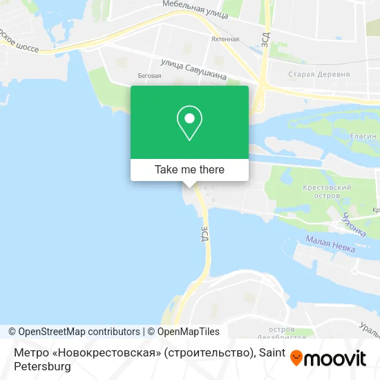 Метро «Новокрестовская» (строительство) map
