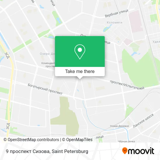 9 проспект Сизова map