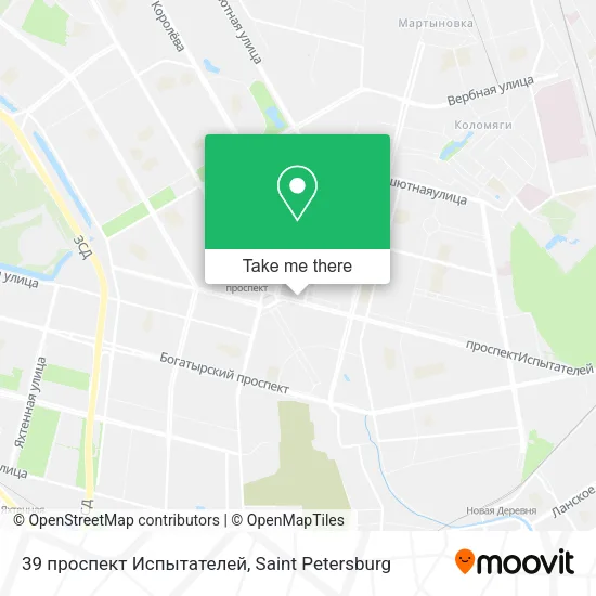 39 проспект Испытателей map
