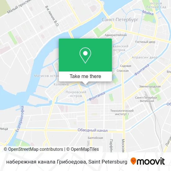 набережная канала Грибоедова map