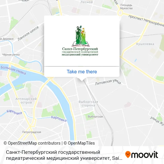 Санкт-Петербургский государственный педиатрический медицинский университет map