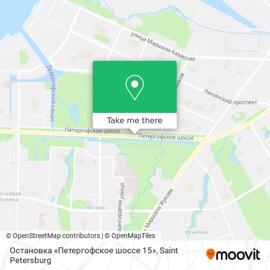 Остановка «Петергофское шоссе 15» map