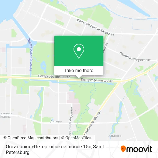 Остановка «Петергофское шоссе 15» map