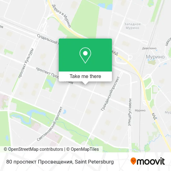 80 проспект Просвещения map