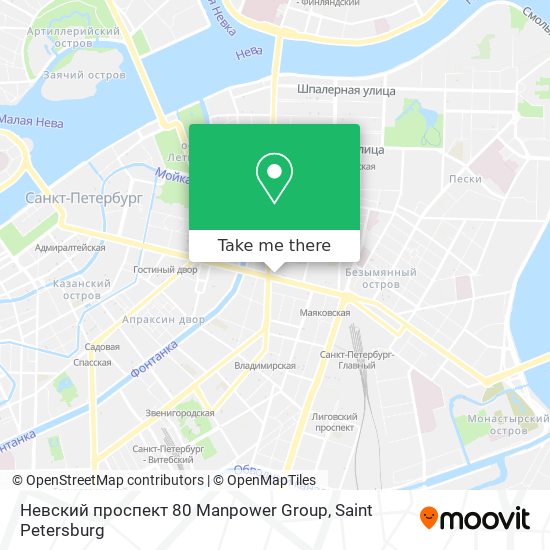 Невский проспект 80 Manpower Group map