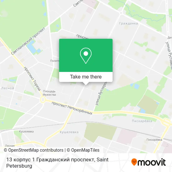 13 корпус 1 Гражданский проспект map