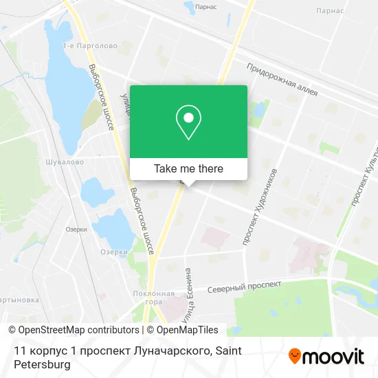 11 корпус 1 проспект Луначарского map
