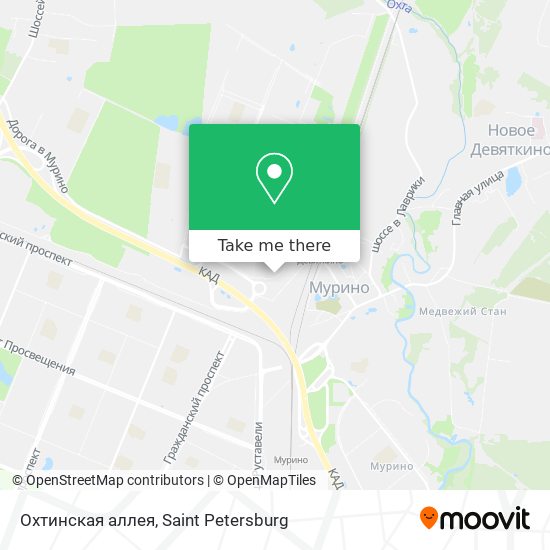 Охтинская аллея map