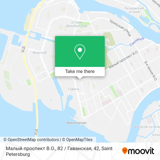 Малый проспект В.О., 82 / Гаванская, 42 map