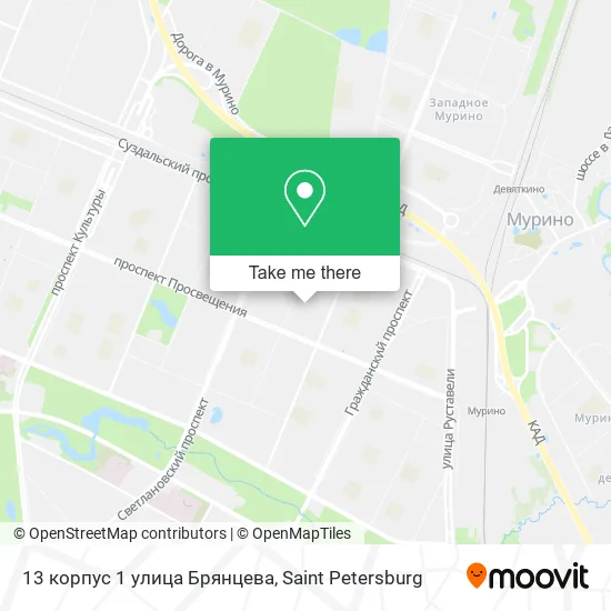 13 корпус 1 улица Брянцева map