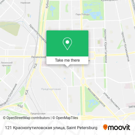 121 Краснопутиловская улица map