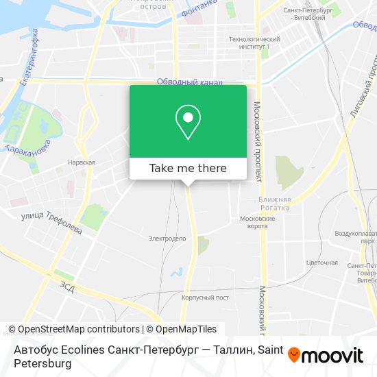 Автобус Ecolines Санкт-Петербург — Таллин map