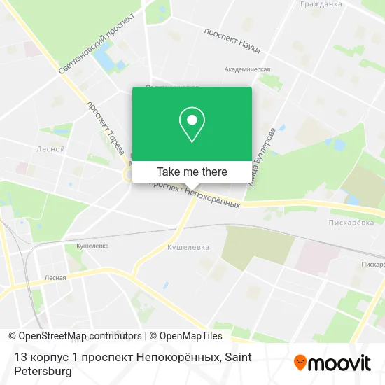 13 корпус 1 проспект Непокорённых map