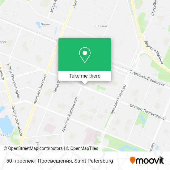 50 проспект Просвещения map