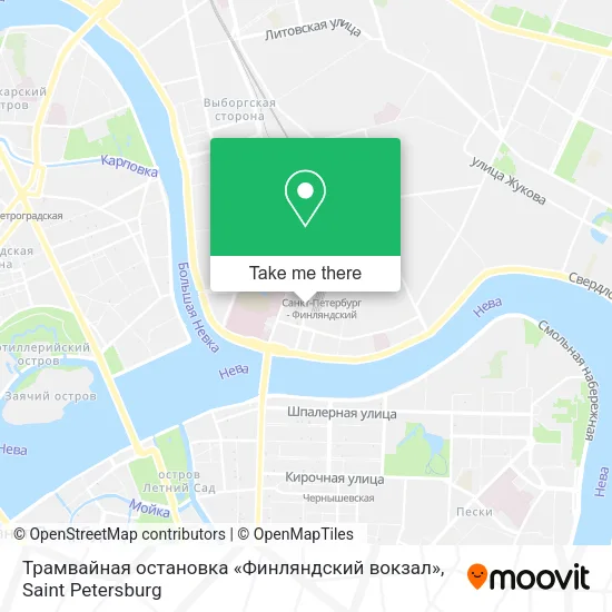 Трамвайная остановка «Финляндский вокзал» map