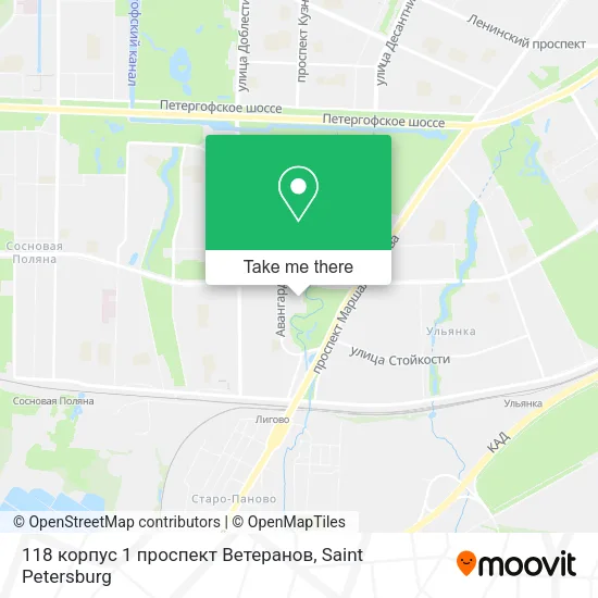 118 корпус 1 проспект Ветеранов map