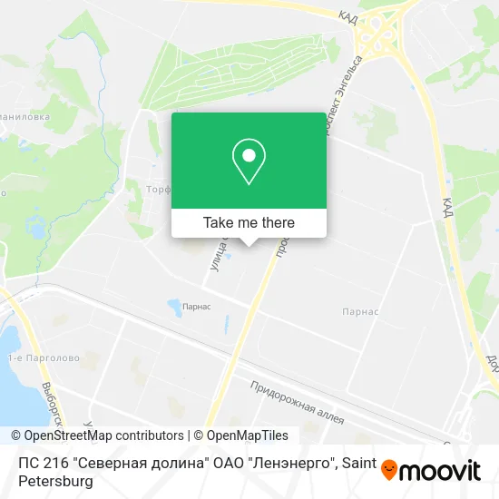 ПС 216 "Северная долина" ОАО "Ленэнерго" map