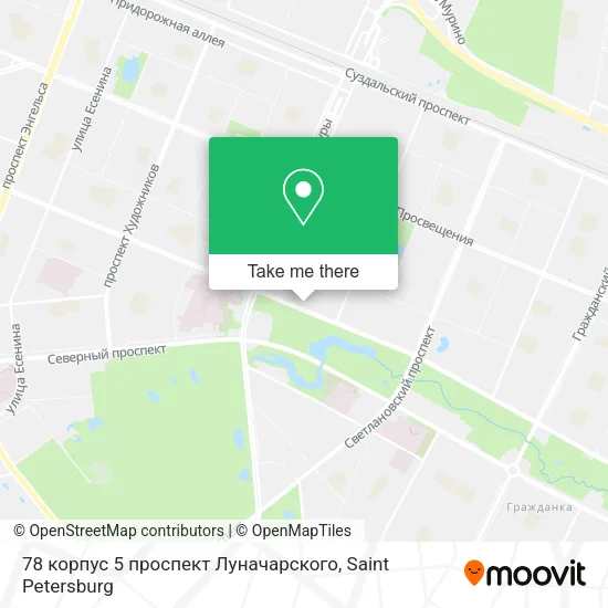 78 корпус 5 проспект Луначарского map